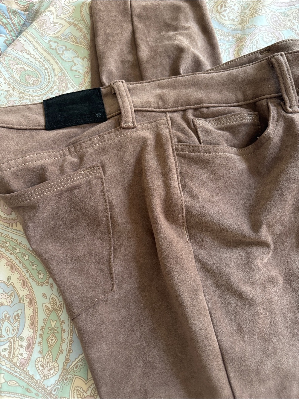 Joe's Jeans Straight Leg Faux Suede Pants in Taupe Brown